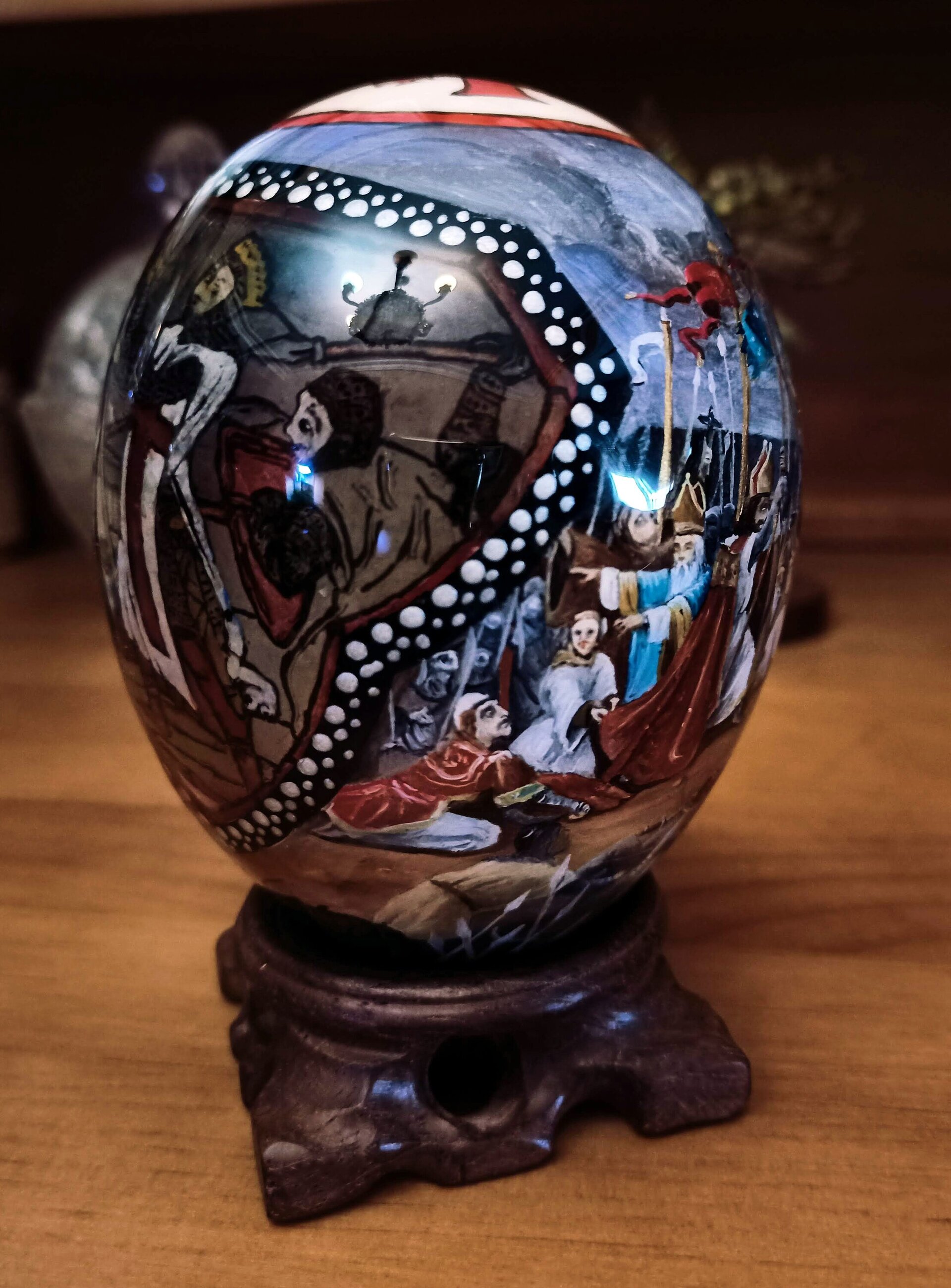 Huevo Decorativo Estilo Fabergé Hecho a Mano | Obra Escultórica Única - 6