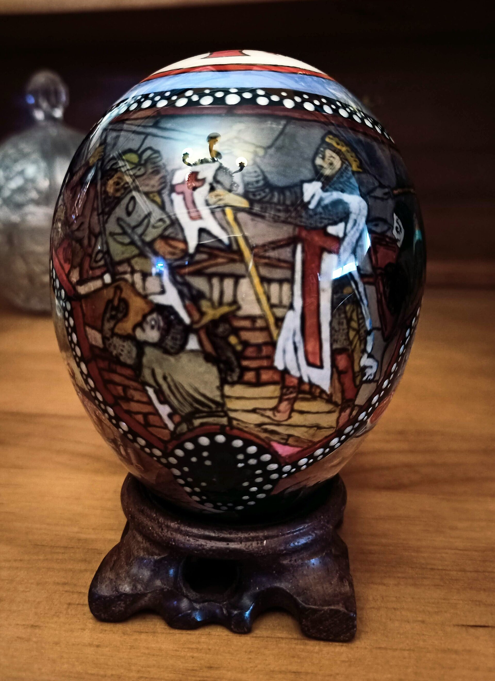 Huevo Decorativo Estilo Fabergé Hecho a Mano | Obra Escultórica Única - 7