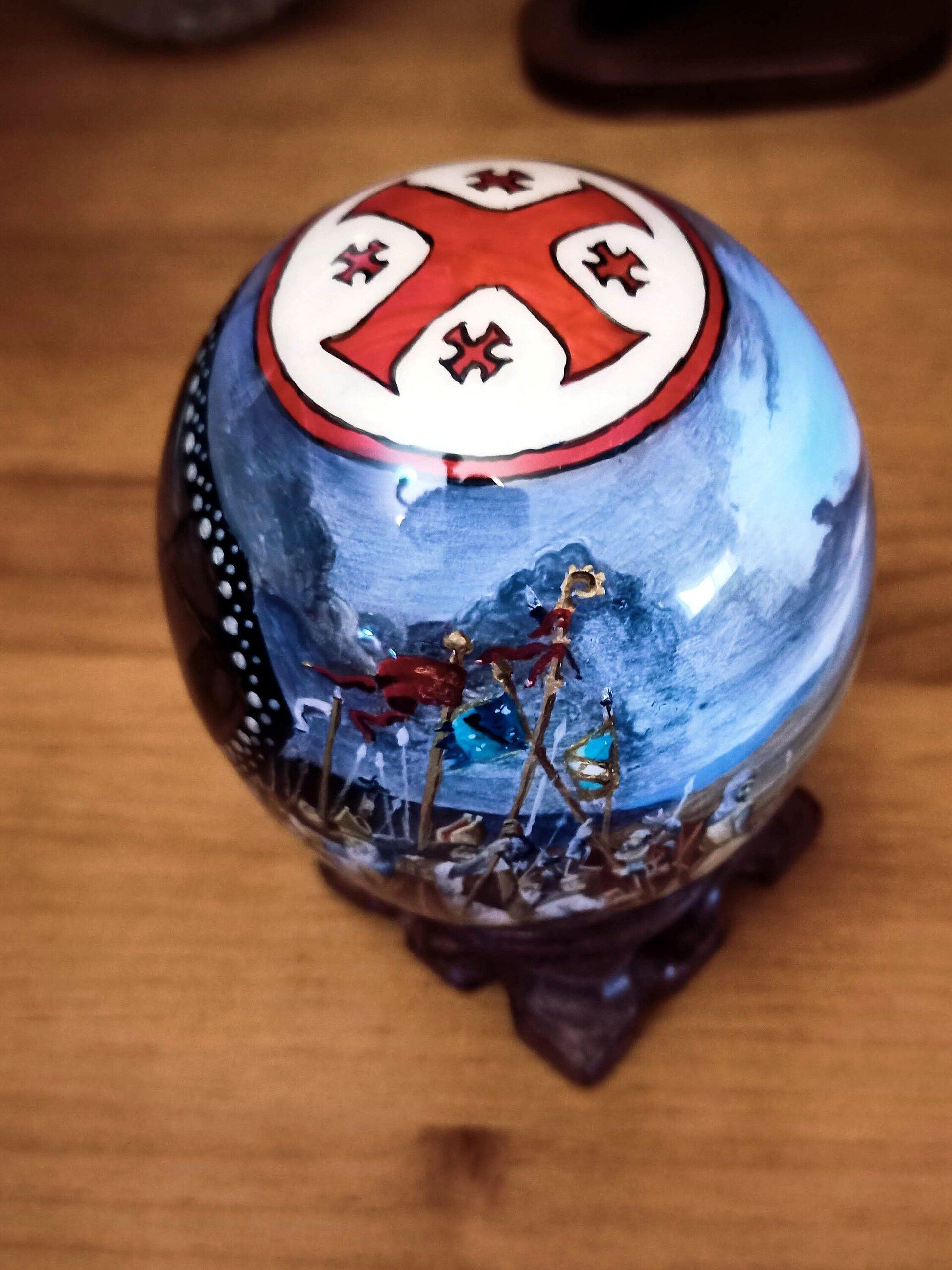 Huevo Decorativo Estilo Fabergé Hecho a Mano | Obra Escultórica Única - 3