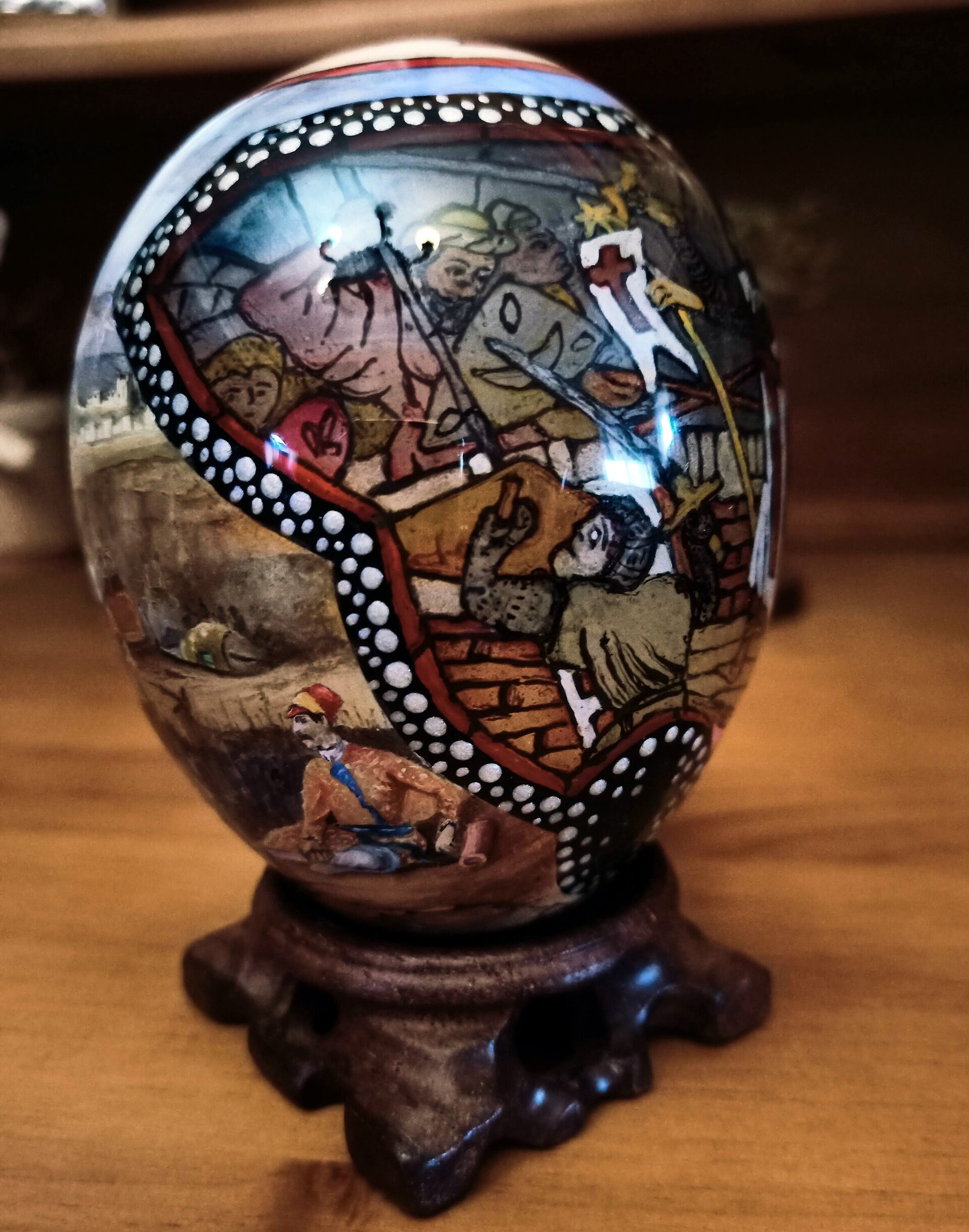 Huevo Decorativo Estilo Fabergé Hecho a Mano | Obra Escultórica Única - 5